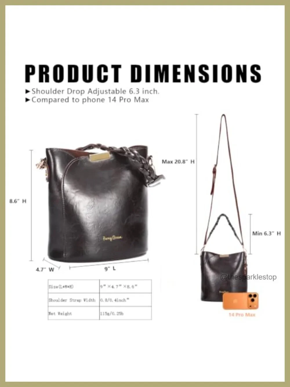 Vegan Leather Crossbody Bag Adjustable Strap Women Handbag